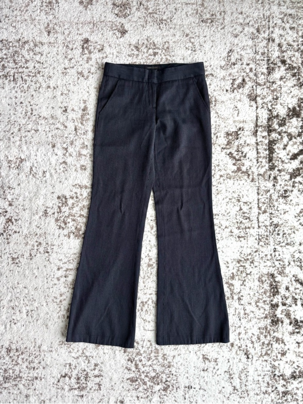BCBGMAXAZRIA 90s Low-rise Pinstripe Wool-blend Flare Trousers - Picture 5 of 8